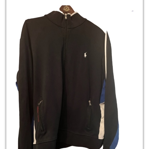 Vintage Polo Ralph Lauren Sz XL Full Zip Jacket Beige Pony Logo Down Side - Picture 2 of 10